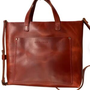 Portland Leather Goods Medium Crossbody Tote in Rosso